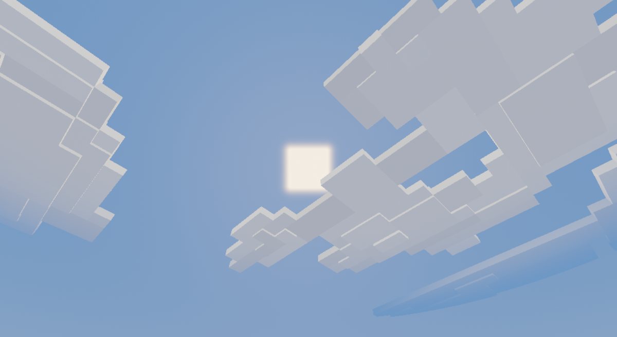 Le ciel avec ses nuages volumétriques